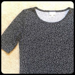 LuLaRoe Julia Dress black with white star print